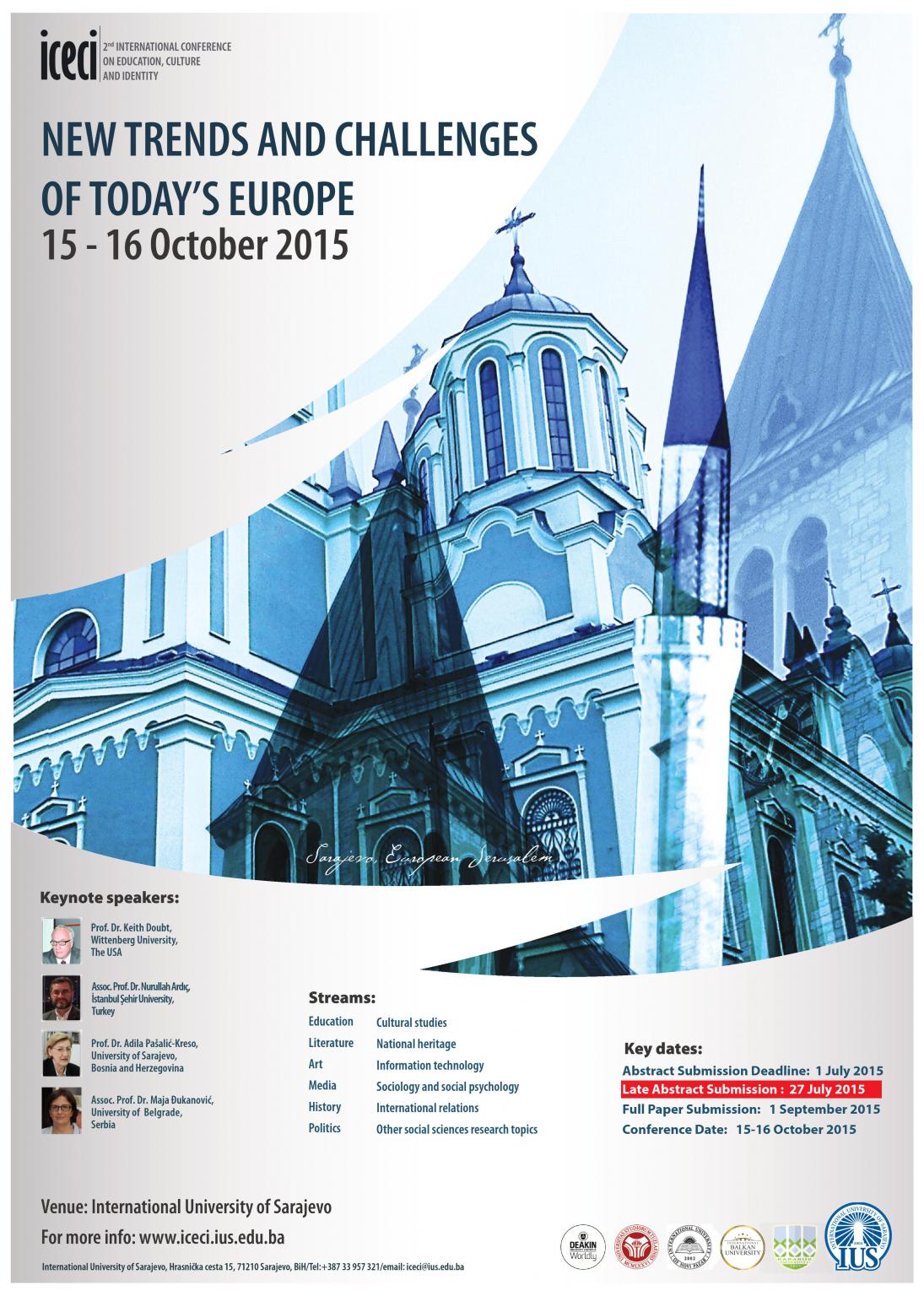  NEW TRENDS AND CHALLENGES OF TODAY’S EUROPE 15 - 16 October 2015 